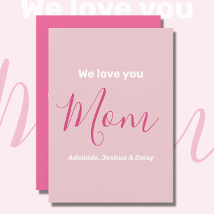 Vi Kärlek er Mamma Rosa minimalist Kort