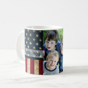 Vi Kärlek er militära morfar American Flagga Pho Kaffemugg