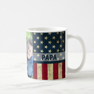 Vi Kärlek er militära Pappa American Flagga Phot Kaffemugg