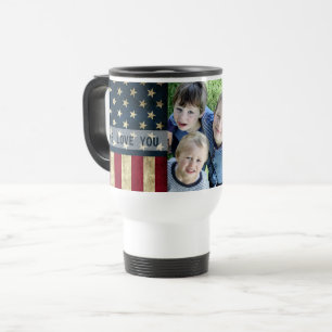 Vi Kärlek er militära Pappa American Flagga Photo Resemugg