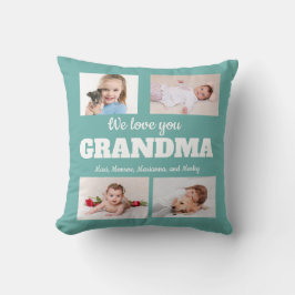 Vi Kärlek er mormor 4 Photo Teal Kudde