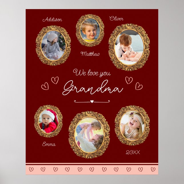 Vi Kärlek er mormor sex foto med text Red Heart Poster (Framsidan)