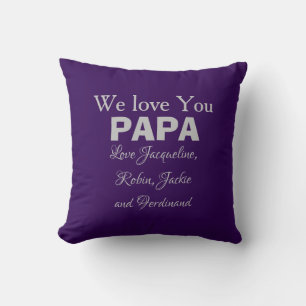 Vi Kärlek er Pappa - Personlig, Elegantens Lila Kudde