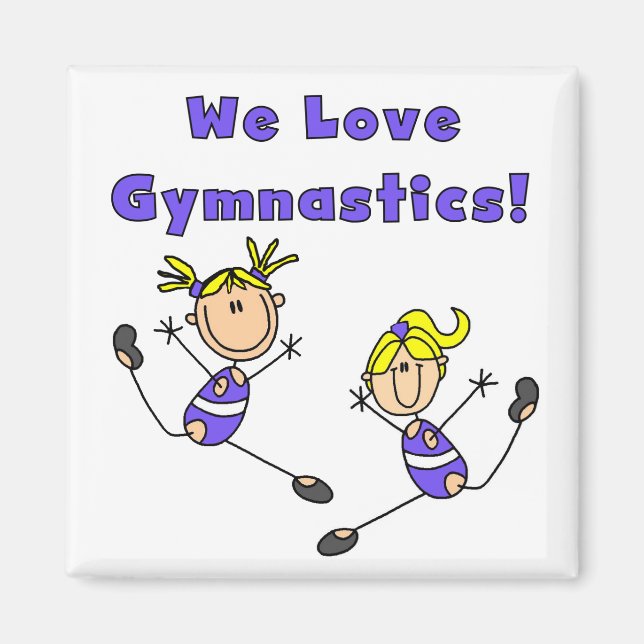 Vi Kärlek Gymnastics Tshirts och Gifts Magnet (Framsidan)
