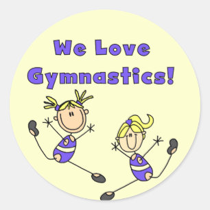 Vi Kärlek Gymnastics Tshirts och Gifts Runt Klistermärke