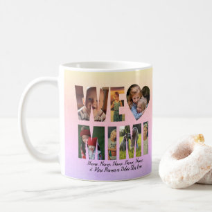 Vi Kärlek Heart MIMI Add Photos Namn Text Kaffemugg