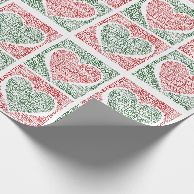 Vi Kärlek Helgdagarna - Papper julklappning Presentpapper (Hörn)