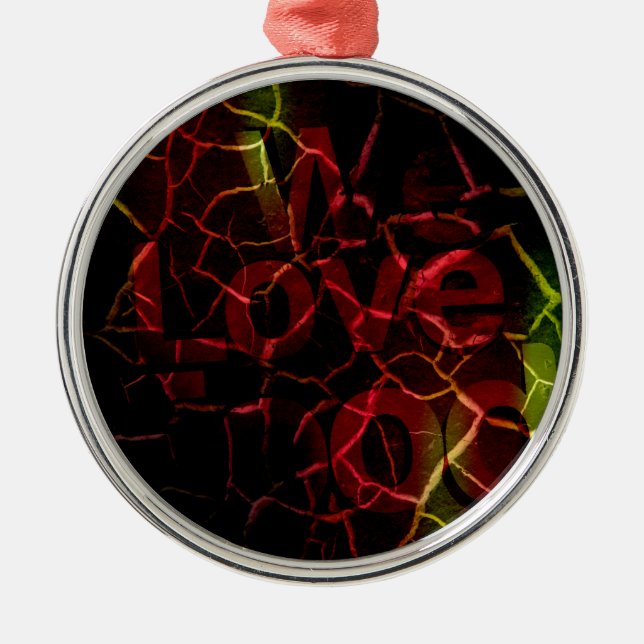 Vi kärlek julgransprydnad metall (Framsidan)