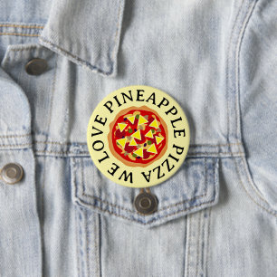 Vi kärlek-knappar för ananas pizza knapp