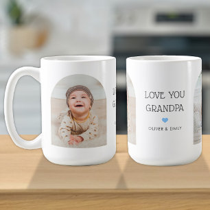 Vi Kärlek, morfar 2 Photo Arch och Namn 15 oz Kaffemugg
