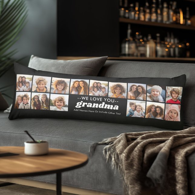 Vi Kärlek, mormor - 15 fotokollage Kroppskudde (Body Pillow with Photo Collage)