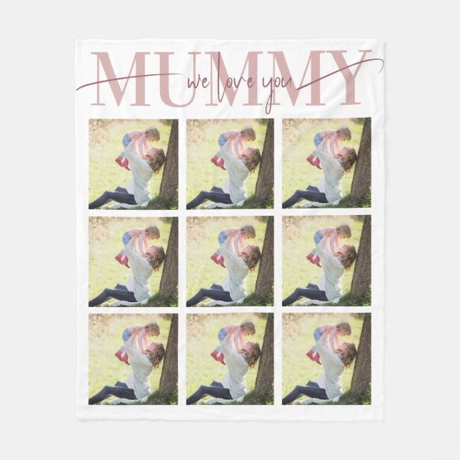 Vi Kärlek Mummy Personlig Mors dag Gift Fleecefilt (Framsidan)