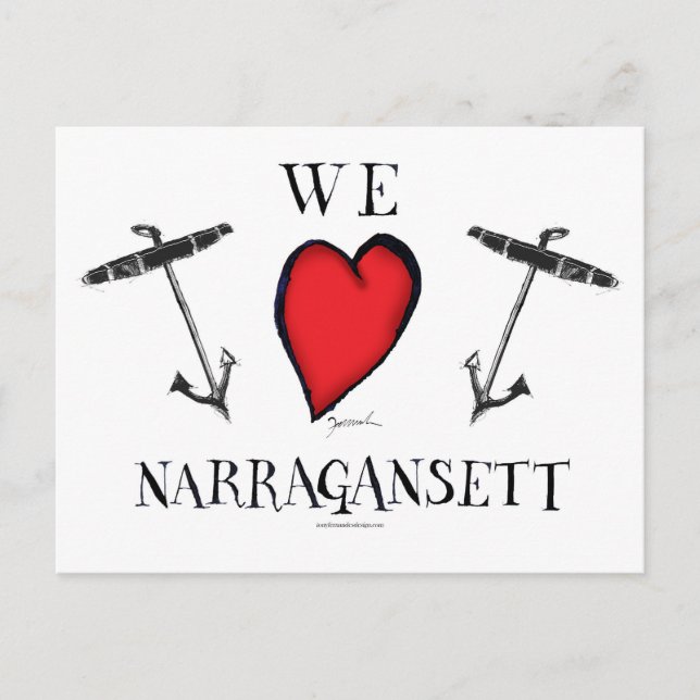 Vi kärlek narragansett vykort (Framsida)