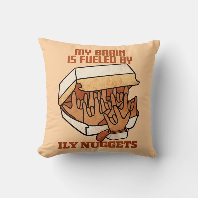 Vi Kärlek Nuggets - Nugget Kärlek - ASL ILY Obsess Kudde (Framsida)