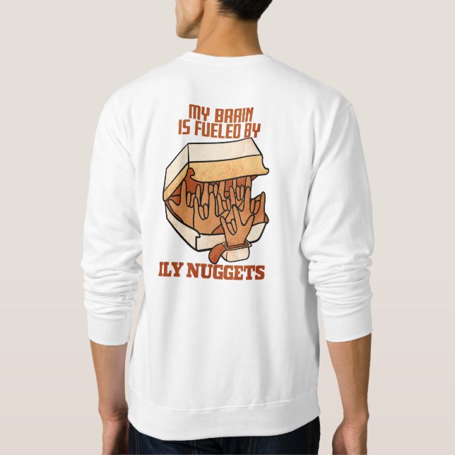 Vi Kärlek Nuggets - Nugget Kärlek - ASL ILY Obsess Lång Ärmad Tröja (Baksida)