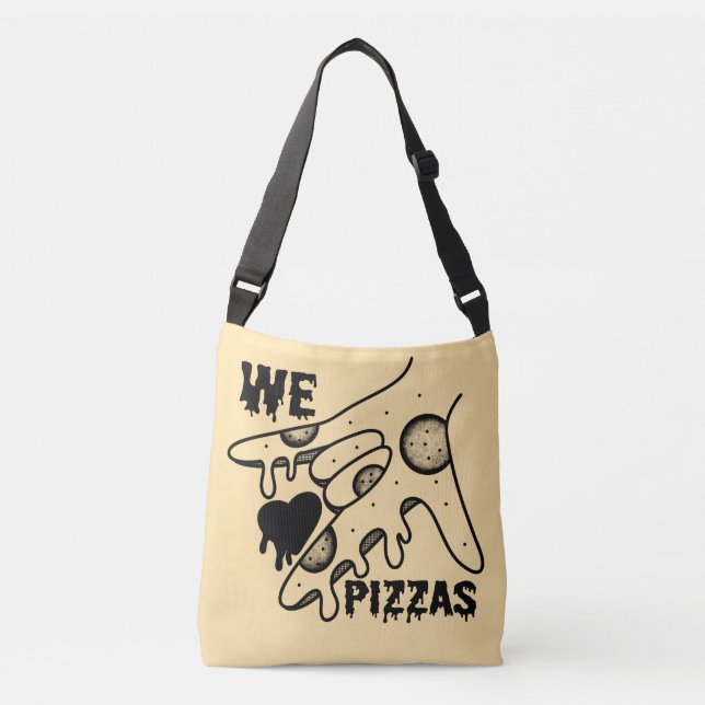 Vi Kärlek Pizzas - Pizza Kärlek - ASL ILY Obsessio Axelväska (Framsida)