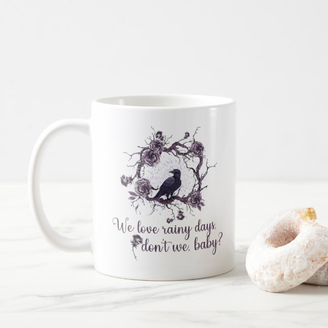 Vi Kärlek regniga dagar, inte baby Bok-kaffe Mugg (Med munk)
