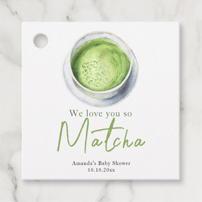 Vi kärlek så Matcha Baby Shower Gåvor Etiketter (Framsida)