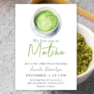 Vi kärlek så Matcha Baby Shower Inbjudningar