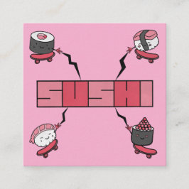 Vi Kärlek Sushi - Sushi Kärlek - ASL ILY Obsession Fyrkantigt Visitkort