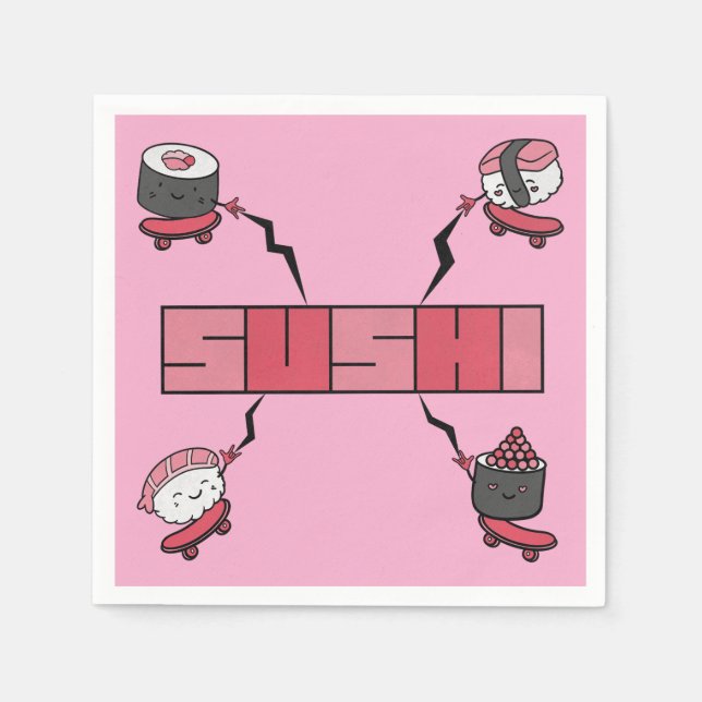 Vi Kärlek Sushi - Sushi Kärlek - ASL ILY Obsession Pappersservett (Framsidan)