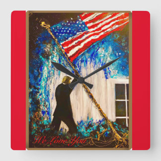 Vi Kärlek Tryckklump Fyrkantig Klocka