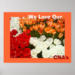 Vi Kärlek vår CNA:s poster Orange Tulip Flowers