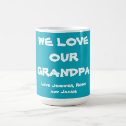VI KÄRLEK VÅR GRANDPA Barnbarn Namn Cute Kaffemugg