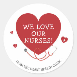 Vi Kärlek våra sjuksköterskor Runt Klistermärke
