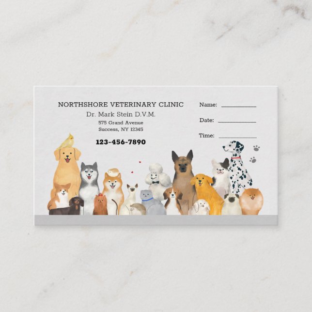 Vi Kärlek: Veterinärintyg för husdjur Visitkort (Framsida)
