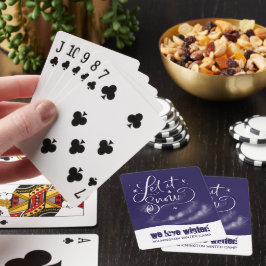 Vi kärlek Winter! Roligt Snowy-uppspelningskort Casinokort