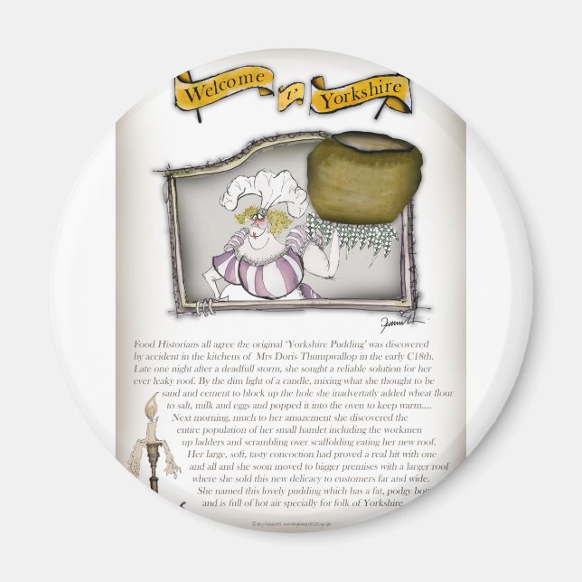 Vi kärlek yorkshire pudding History Magnet (Framsidan)