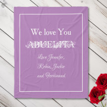 "Vi Kärlek You ABUELITA" egna namn Mauve