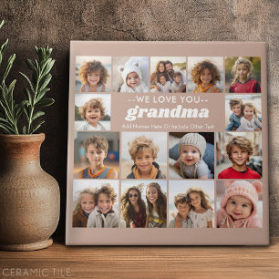 Vi Kärlek You Grandma - 15 Photo Collage Gallery Kakelplatta