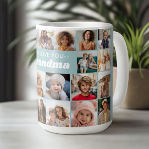 Vi Kärlek You Grandma - 23 Photo Collage Kaffemugg