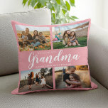 Vi Kärlek You Grandma 4 Photo Collage Kudde<br><div class="desc">Säg att vi kärlek till mormor den här julhelgen med en julklapp i personligen dekorativ kudde med fyra av dina favoritfoton och barnbarn, namn och . All text i den här designen kan redigeras så att du kan lägga till ett eget meddelande eller en egen text. Finns i en sort...</div>