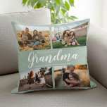 Vi Kärlek You Grandma 4 Photo Collage Kudde<br><div class="desc">Säg att vi kärlek till mormor den här julhelgen med en julklapp i personligen dekorativ kudde med fyra av dina favoritfoton och barnbarn, namn och . All text i den här designen kan redigeras så att du kan lägga till ett eget meddelande eller en egen text. Finns i en sort...</div>