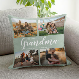 Vi Kärlek You Grandma 4 Photo Collage Kudde