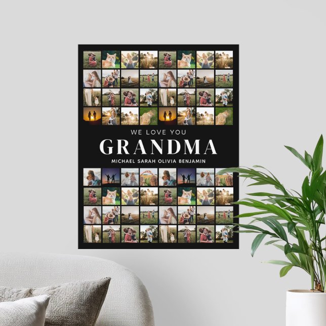 Vi Kärlek You Grandma 64 Photo Collage Poster (Skapare uppladdad)