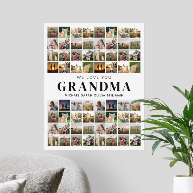 Vi Kärlek You Grandma 64 Photo Collage Poster (Skapare uppladdad)