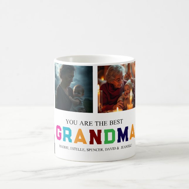Vi Kärlek You Grandma Anpassningsbar 6-Photo Kaffemugg (Center)