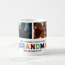 Vi Kärlek You Grandma Anpassningsbar 6-Photo Kaffemugg