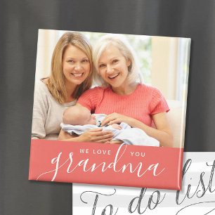Vi Kärlek You Grandma Anpassningsbar Photo Magnet