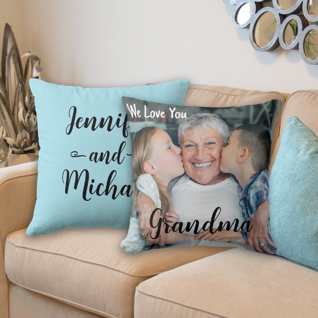 Vi Kärlek You Grandma Anpassningsbar Photo Mors da Kudde (Skapare uppladdad)