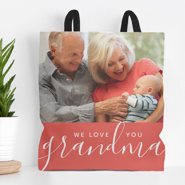 Vi Kärlek You Grandma Anpassningsbar Photo Mors da Tygkasse (Skapare uppladdad)