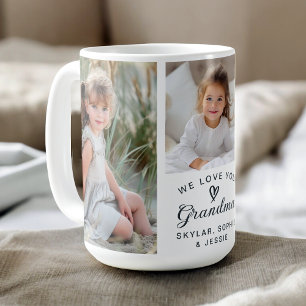 Vi Kärlek You Grandma Barnbarn Photo Collage Kaffemugg