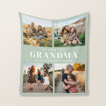 Vi Kärlek You Grandma Personlig 4 Photo Collage Fleecefilt<br><div class="desc">Säg att vi kärlek till mormor den här julhelgen med en personlig julklapp med fyra av dina favoritfoton och barnbarn,  namn. All text i den här designen kan redigeras så att du kan lägga till ett eget meddelande eller en egen text. Finns i en sort färg,  stilar och produkter.</div>