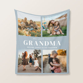 Vi Kärlek You Grandma Personlig 4 Photo Collage Fleecefilt