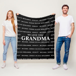 Vi Kärlek You Grandma Personlig Kids Namn Fleecefilt