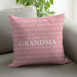 Vi Kärlek You Grandma Personlig Kids Namn Kudde